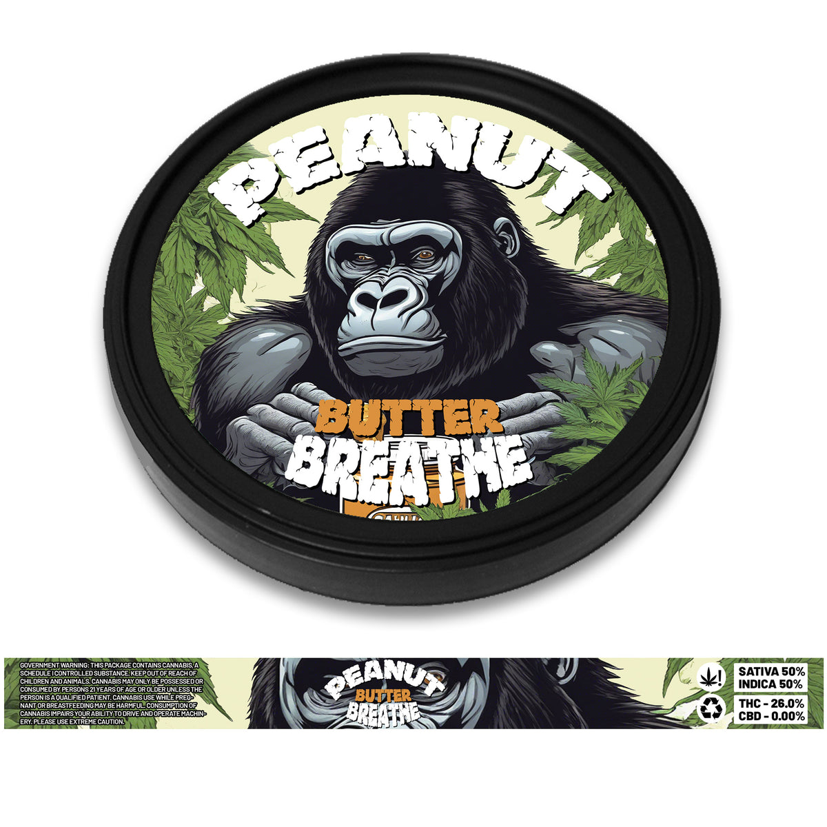 Peanut Butter Breath 100ml Tuna Tins 3 5g Green Buddha Packaging