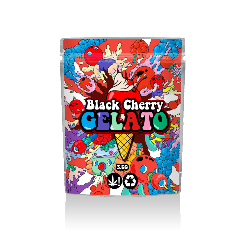 Black Cherry Gelato Ready Made Mylar Bags 3 5g Green Buddha Packaging