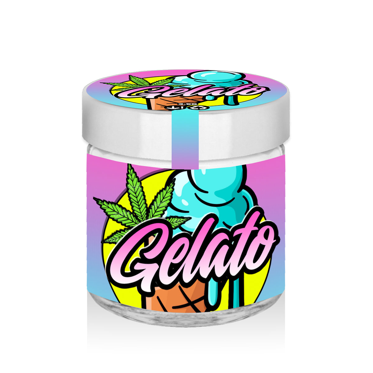 Gelato 60ml Glass Jars Stickers 3 5g Green Buddha Packaging