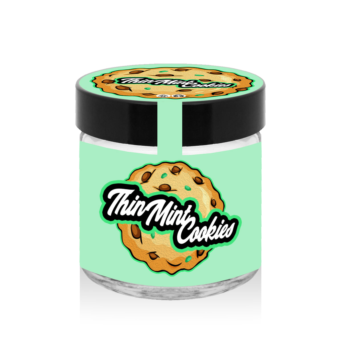 Thin Mint Cookies 60ml Glass Jars Stickers 3 5g Green Buddha Packaging