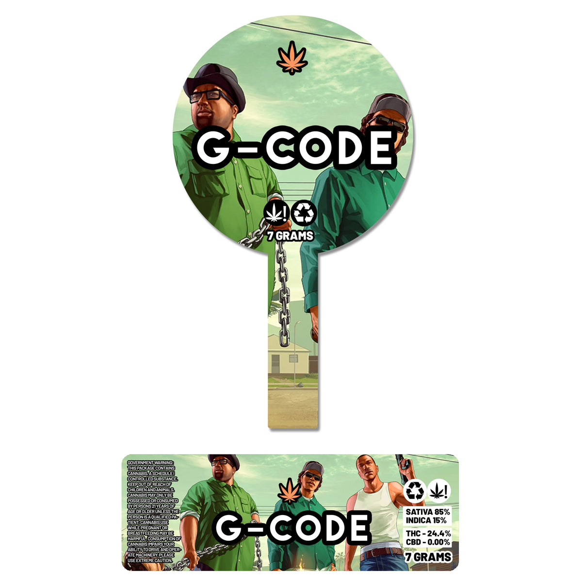 G Code 120ml Glass Jars Stickers 7g Green Buddha Packaging