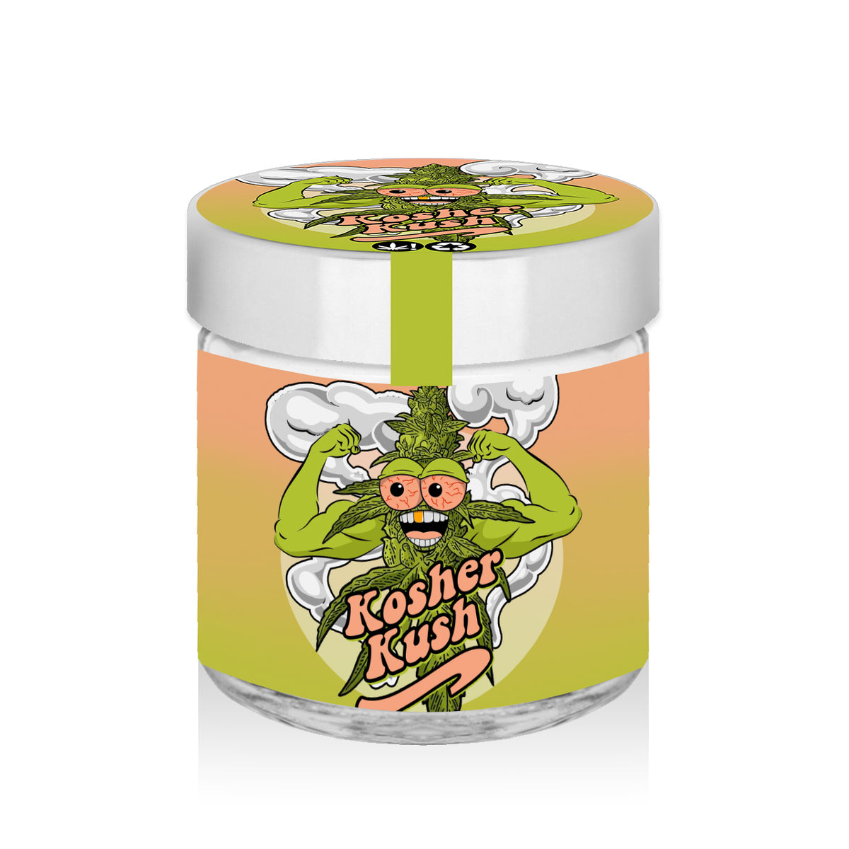 Kosher Kush 60ml Glass Jars Stickers 3 5g Green Buddha Packaging