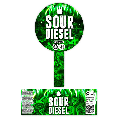 Sour Diesel 120ml Glass Jars Stickers (7g)