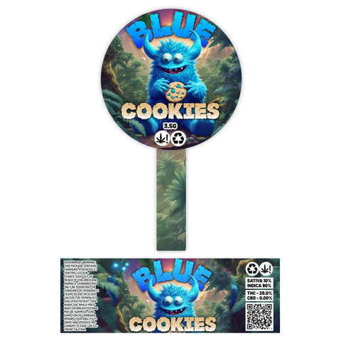 Blue Cookies 60ml Glass Jars Stickers (3.5g)