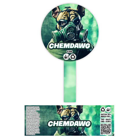Chemdawg 60ml Glass Jars Stickers (3.5g)