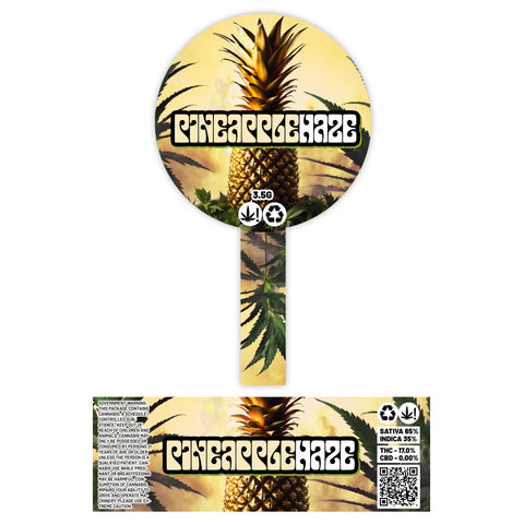 Pineapple Haze 60ml Glass Jars Stickers (3.5g)