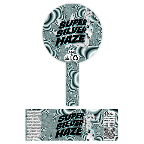 Super Silver Haze 60ml Glass Jars Stickers (3.5g)