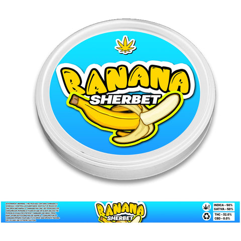 Banana Sherbet 100ml Tuna Tin Stickers (3.5g)