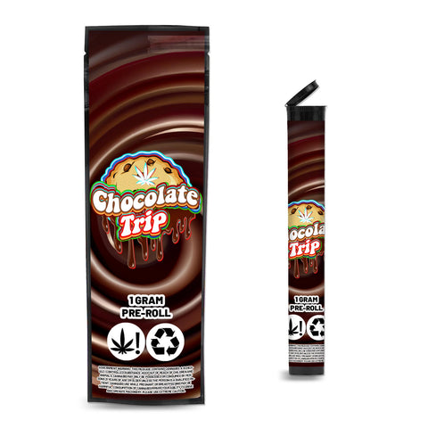 Chocolate Trip Pre Roll Mylar & Pop Tops