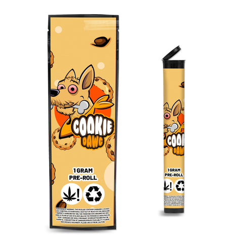 Cookie Dawg Pre Roll Mylar & Pop Tops