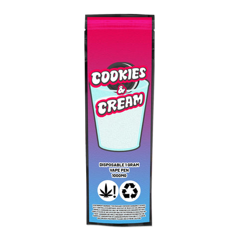 Cookies & Cream Disposable Vape Mylar Bags