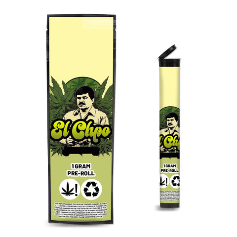 El Chapo Pre Roll Mylar & Pop Tops