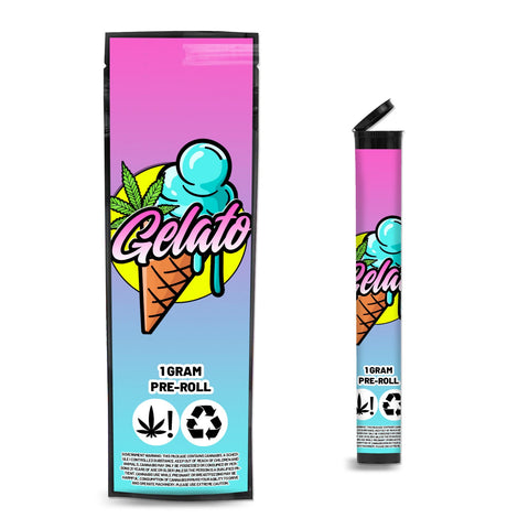 Gelato Pre Roll Mylar & Pop Tops