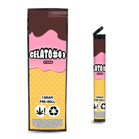 Gelato #41 Pre Roll Mylar & Pop Tops