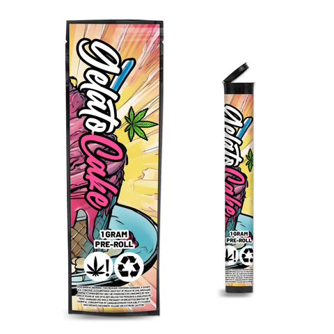 Gelato Cake Pre Roll Mylar & Pop Tops