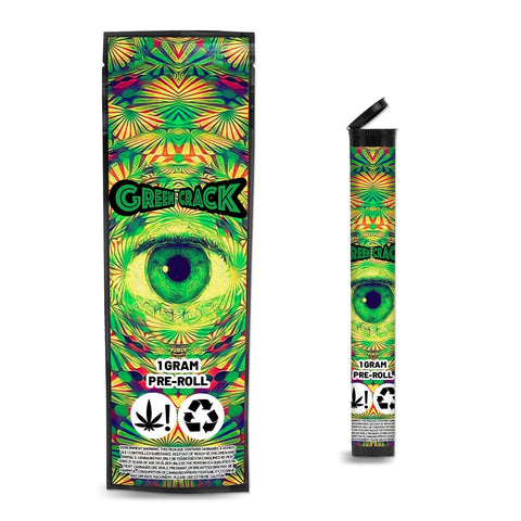 Green Crack Pre Roll Mylar & Pop Tops