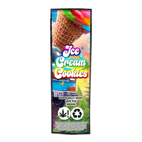 Ice Cream Cookies Disposable Vape Mylar Bags