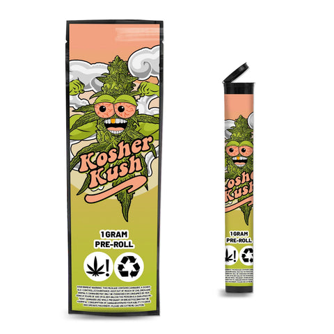 Kosher Kush Pre Roll Mylar & Pop Tops