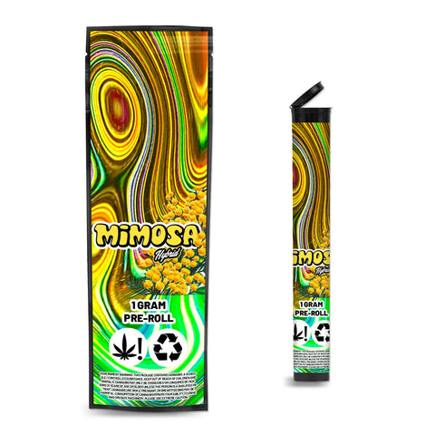 Mimosa Pre Roll Mylar & Pop Tops