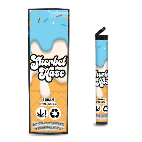 Sherbet Haze Pre Roll Mylar & Pop Tops