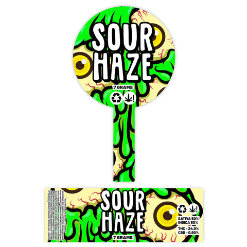 Sour Haze 120ml Glass Jars Stickers (7g)