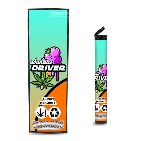 Sundae Driver Pre Roll Mylar & Pop Tops