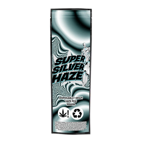 Super Silver Haze Disposable Vape Mylar Bags