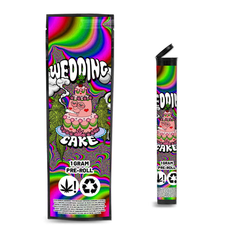 Wedding Cake Pre Roll Mylar & Pop Tops