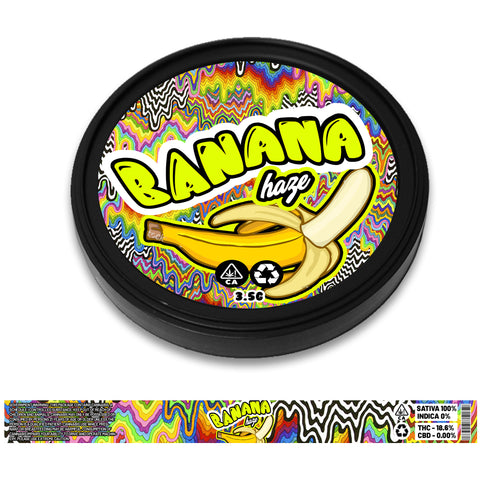 Banana Haze 100ml Tuna Tin Stickers (3.5g)