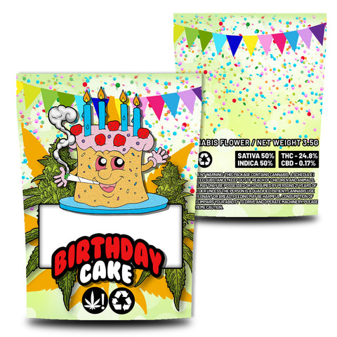 Birthday Cake Direct Print Mylar Bags (3.5g)