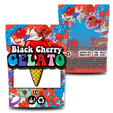 Black Cherry Gelato Direct Print Mylar Bags (3.5g)