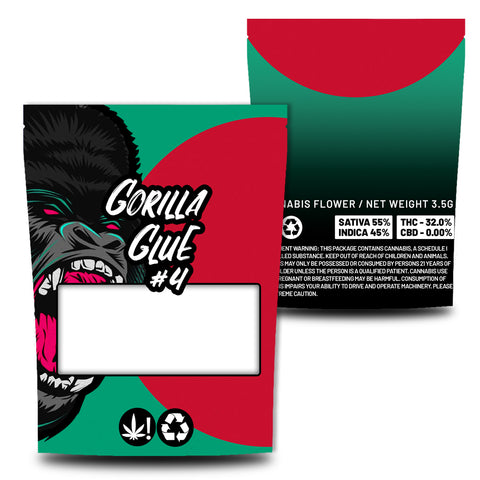 Gorilla Glue #4 Direct Print Mylar Bags (3.5g)