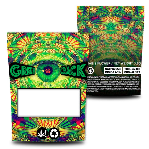 Green Crack Direct Print Mylar Bags (3.5g)