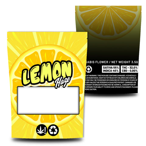 Lemon Haze Direct Print Mylar Bags (3.5g)