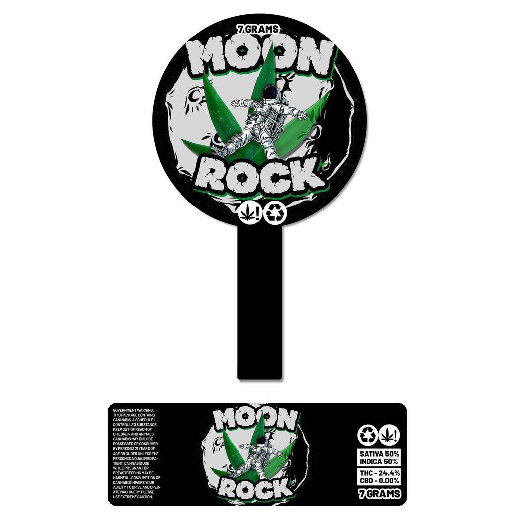 Moon Rock 120ml Glass Jars Stickers (7g) – Green Buddha Packaging