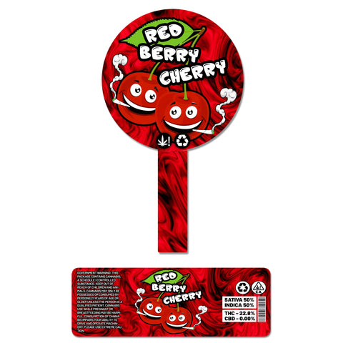 Red Berry Cherry 60ml Glass Jars Stickers (3.5g)