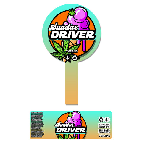 Sundae Driver 120ml Glass Jars Stickers (7g)