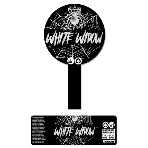 White Widow 120ml Glass Jars Stickers (7g)