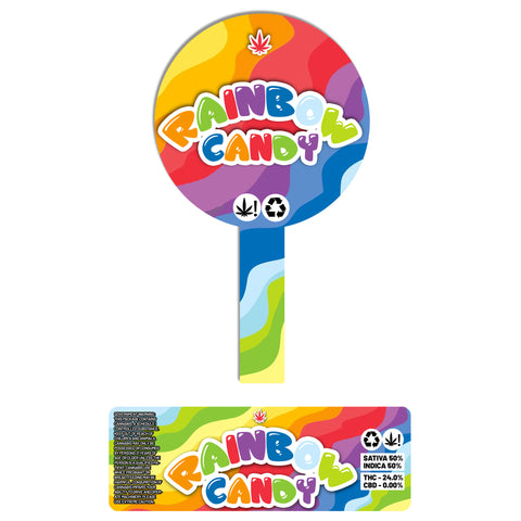 Rainbow Candy 60ml Glass Jars Stickers (3.5g)